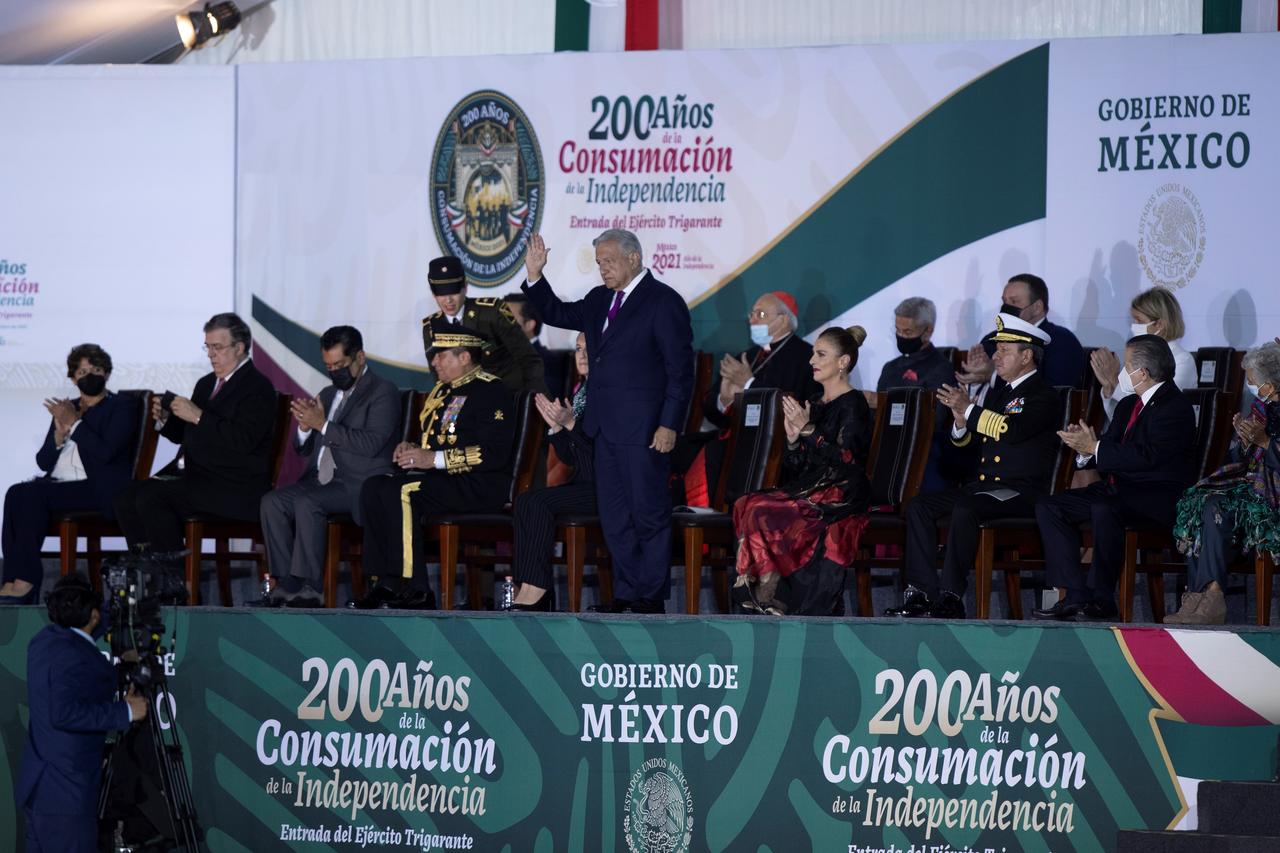 El presidente López Obrador hizo un llamado al respeto durante la celebración de la Consumación de la Independencia. (ARCHIVO) 