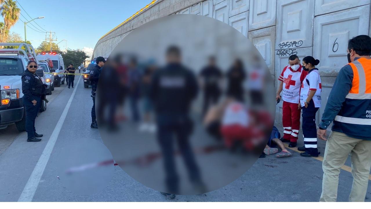 Hombre se lanza de puente vehicular en Gómez Palacio, pese a los esfuerzos de las autoridades por salvarlo, no lograron que sobreviviera. 
