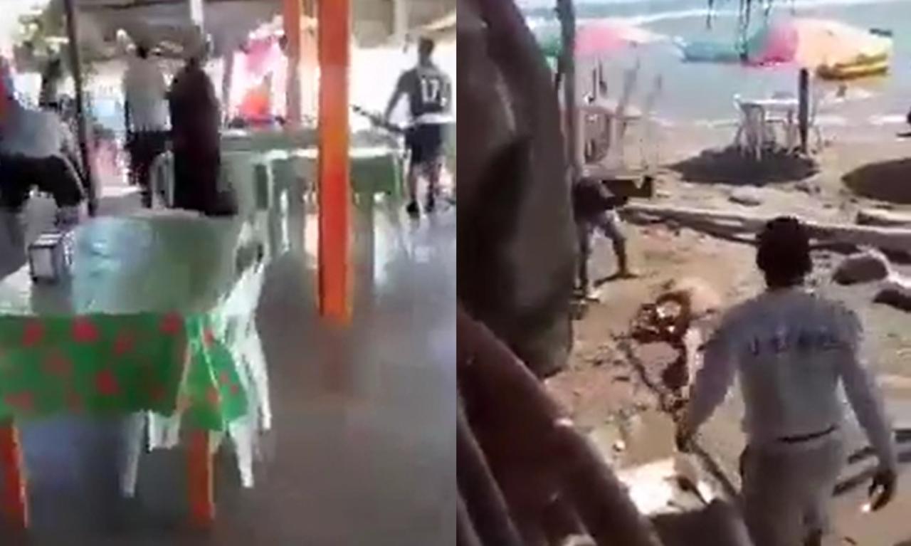 A través de redes sociales, se difundieron imágenes de la pelea que turistas y comerciantes  protagonizaron en la playa de Chachalacas en Veracruz (CAPTURA) 