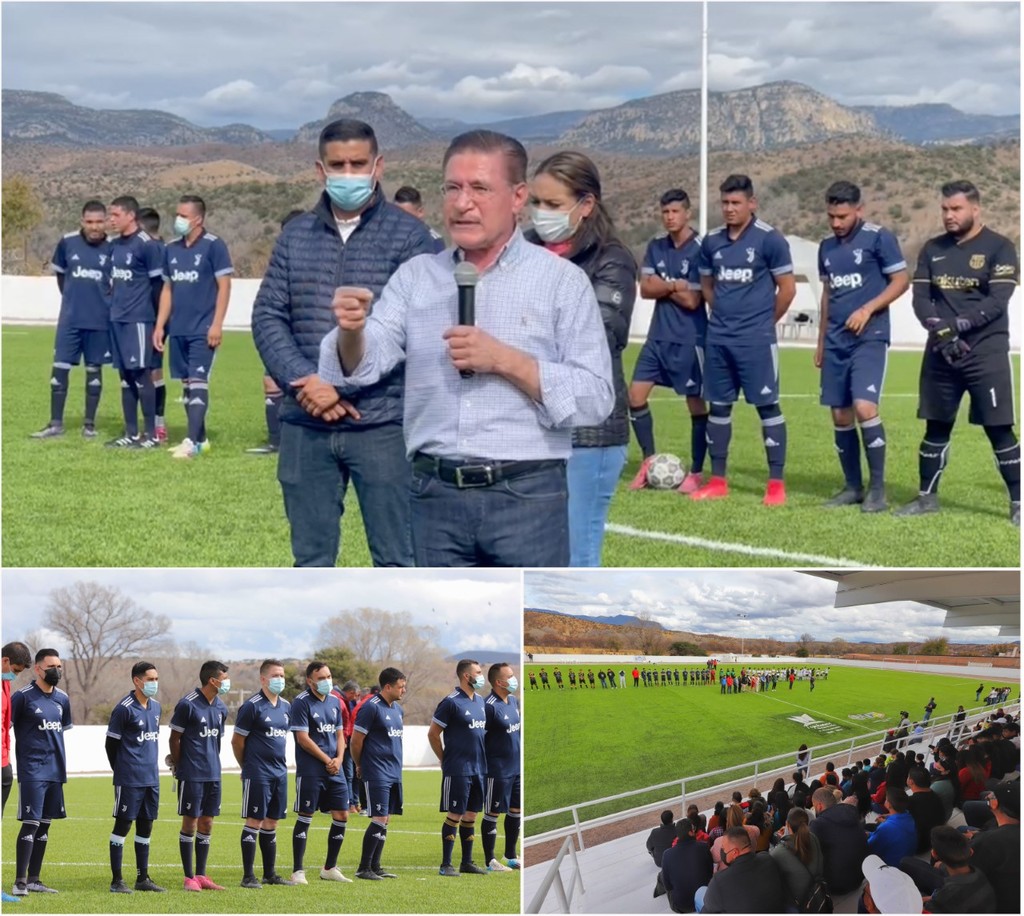 El gobernador José Rosas Aispuro Torres entregó la Unidad Deportiva Ubamari en Tepehuanes. (EL SIGLO DE TORREÓN) 