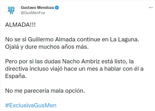 Afición de Santos propone la llegada de Nacho Ambriz tras destitución de Almada 