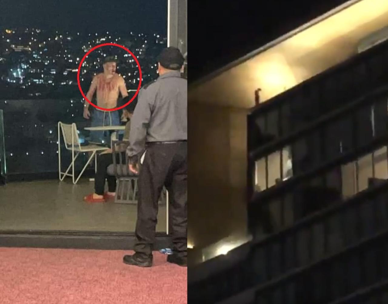 A través de redes sociales se difundieron videos del momento en que el hombre saltó desde el piso número 25 del edificio Adamant, en Tijuana (CAPTURA) 