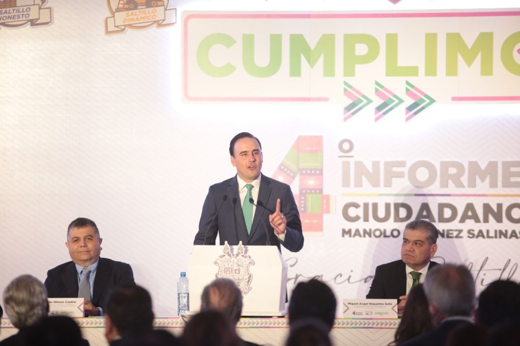 El presidente municipal de Saltillo, Manolo Jiménez, presentó su cuarto informe de gobierno.