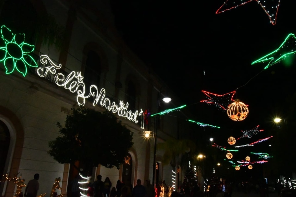 Se llevó a cabo el encendido navideño instalado sobre el Paseo Sarabia, frente a la Presidencia Municipal de Lerdo. (CORTESÍA)