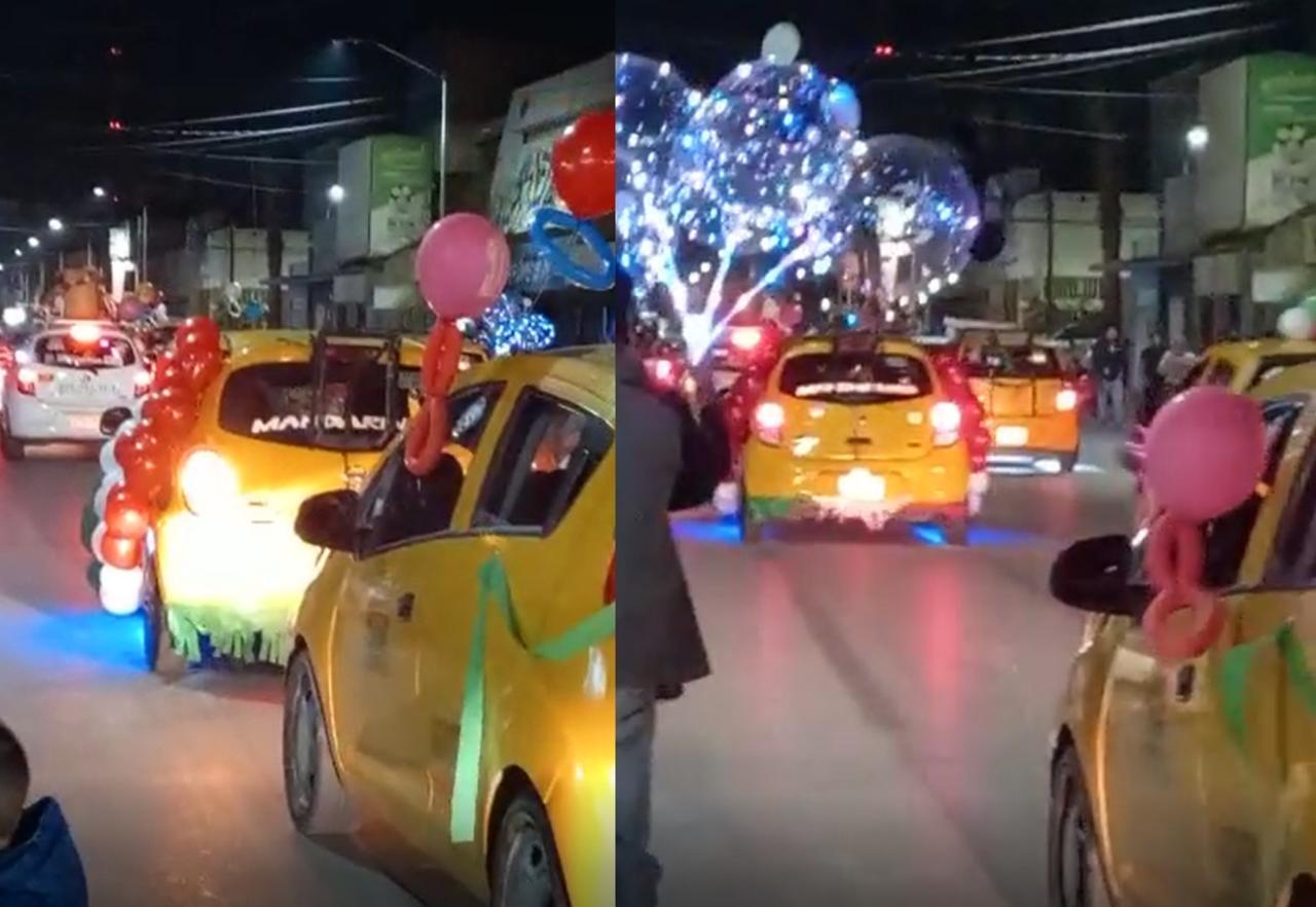 Laguneros se quejaron sobre el ruido que hacía un taxista al 'rechinar' mientras participaba en una peregrinación en Torreón (CAPTURA)