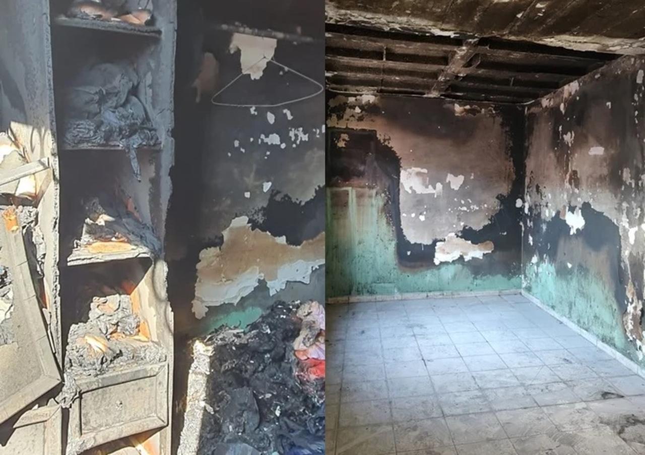 Tras el incendio provocado por el ladrón, la vivienda de la familia en Saltillo quedó inhabitable (ESPECIAL)