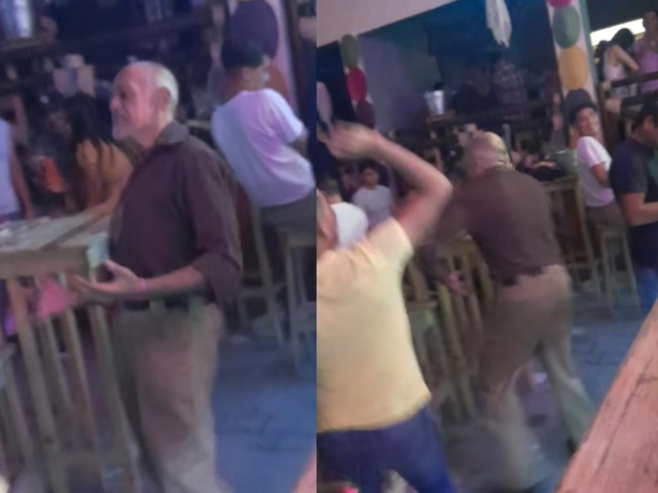 El hombre acaparó miradas en un bar de Gómez Palacio al sumarse a la fiesta con sus movimientos de baile (CAPTURA) 