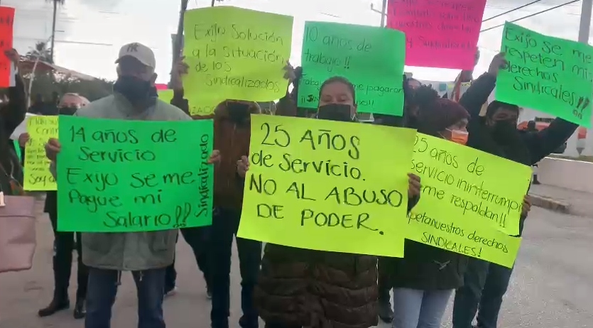 Al termino del evento los manifestantes dijeron que sí lograron hablar con Miguel Ángel Riquelme.