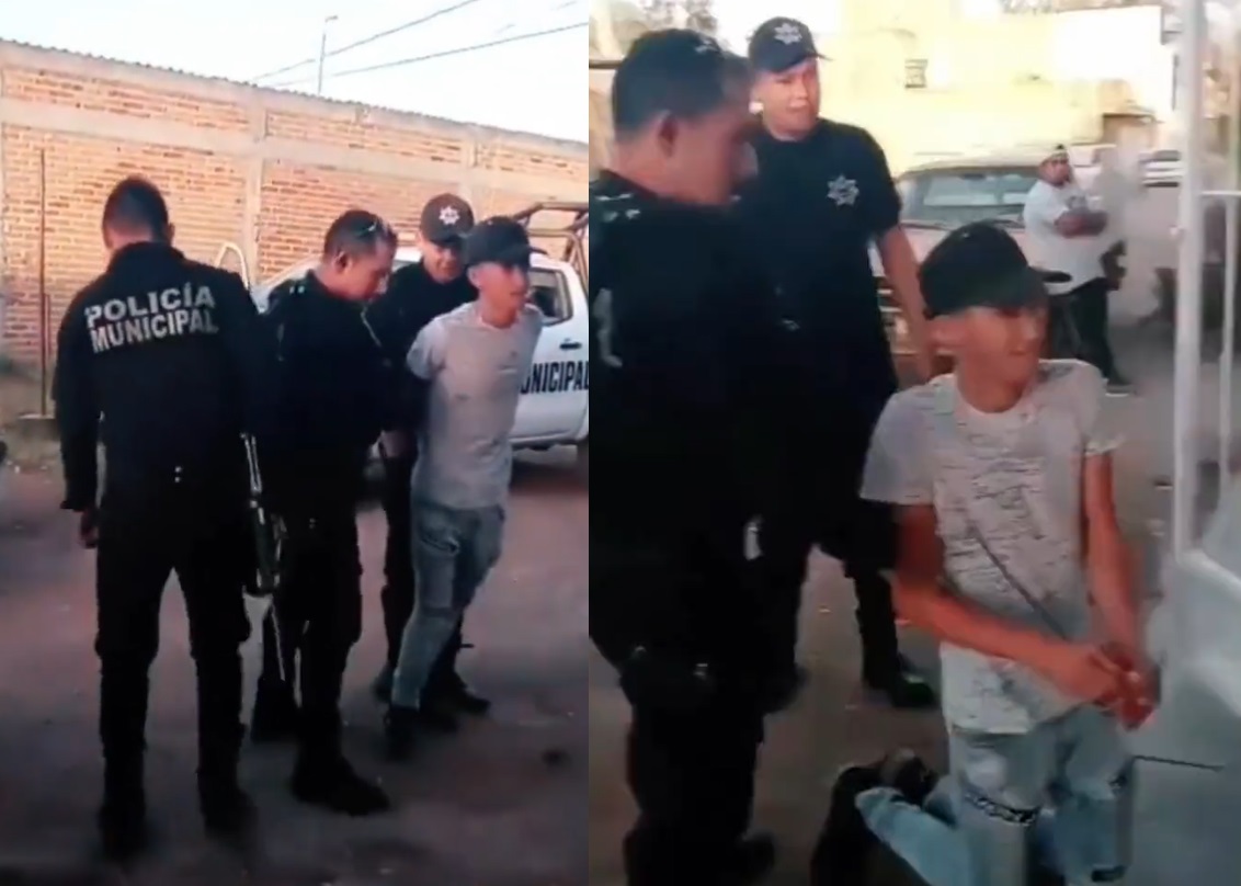 El joven incluso fue escoltado por policías municipales (CAPTURA) 