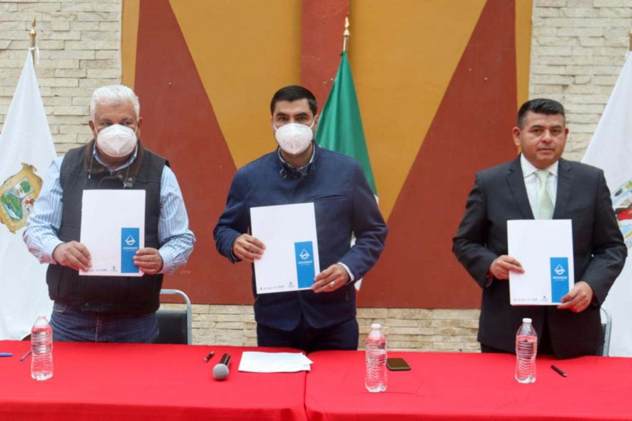 Firman convenio para garantizar servicio de agua potable de calidad en el municipio de San Pedro