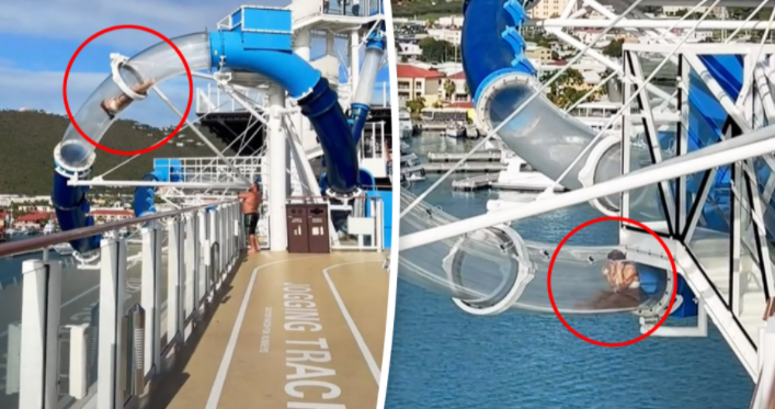 Mujer Queda Atrapada Dentro De Un Tobogán En Un Crucero Y Se Vuelve Viral