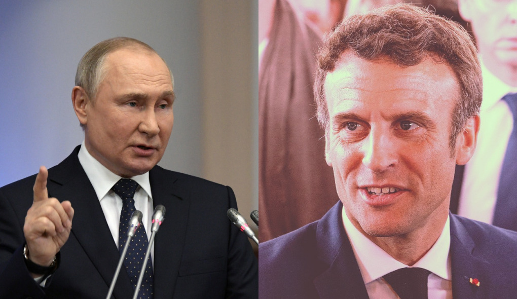 El presidente ruso aprovechó la ocasión para felicitar a Macron por su reelección como jefe de Estado. (ARCHIVO)