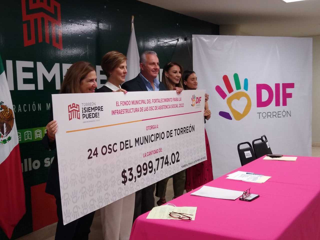 Apoyan a Organizaciones de la Sociedad Civil en Torreón con 4 millones de pesos.