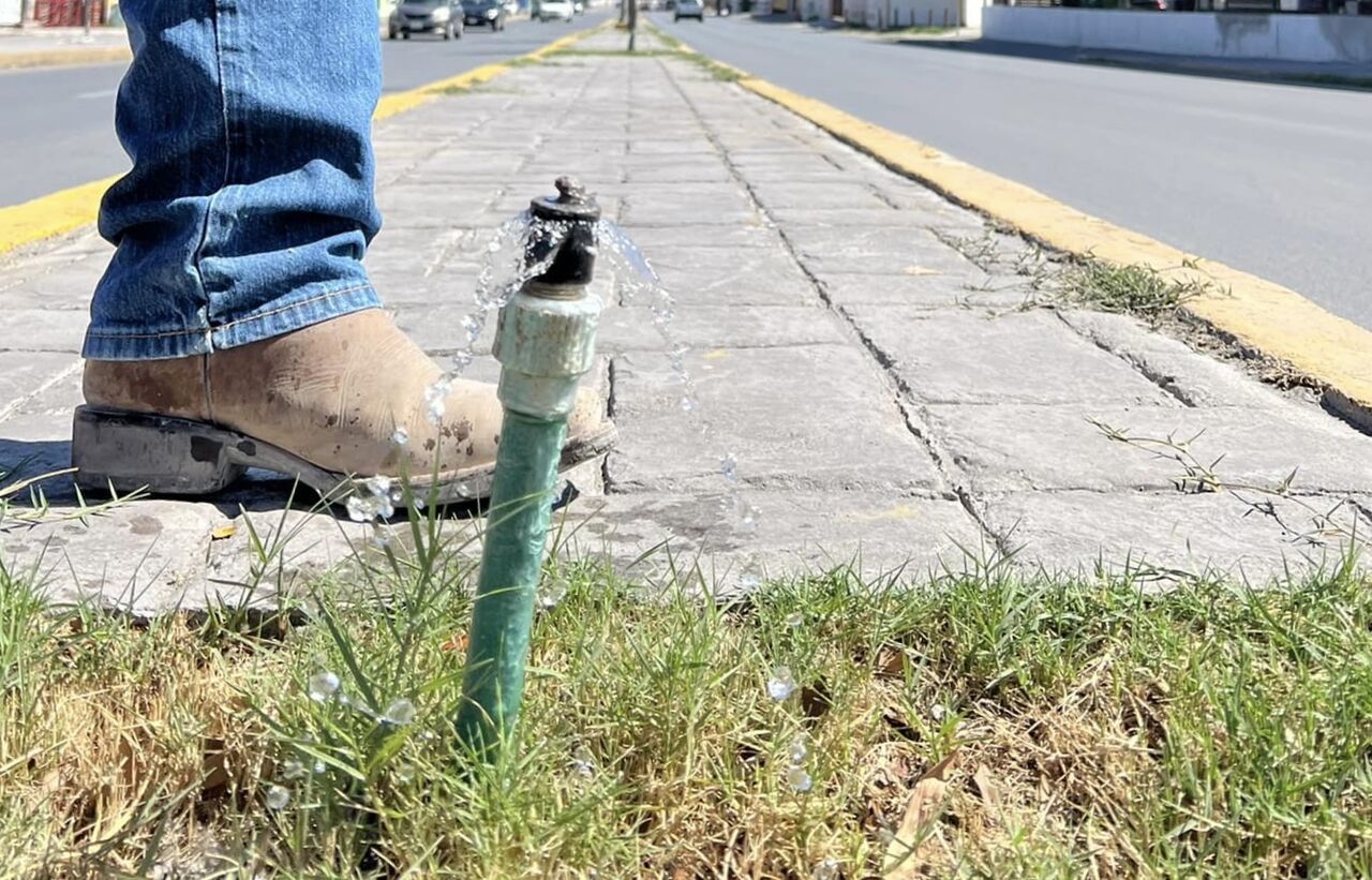 Se recorrieron bulevares, plazas, paseos y jardines públicos para ajustar, limpiar o cambiar los aspersores que no permitieran la salida del agua. (EL SIGLO DE TORREÓN)