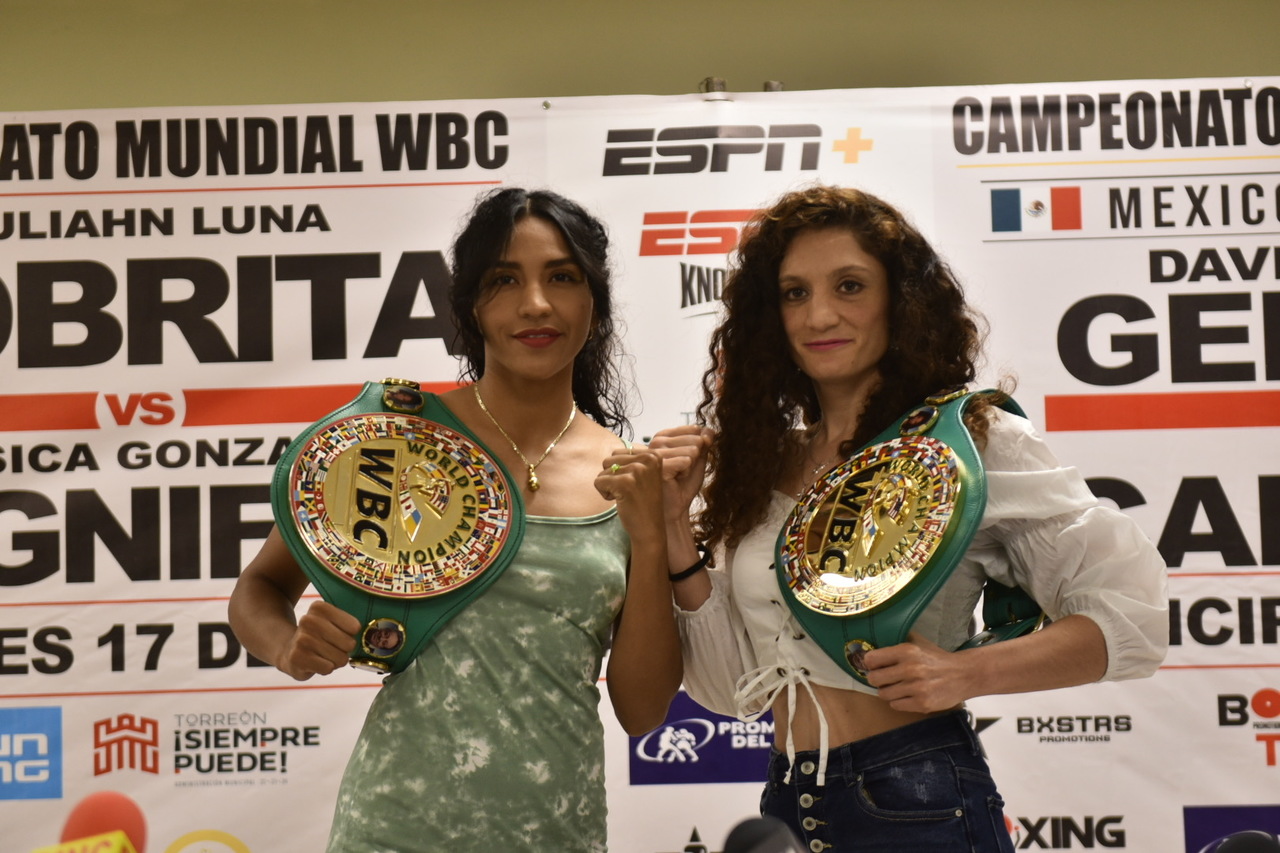 Yuliahn 'Cobrita' Luna (i) y Jessica 'Magnífica' González, se enfrentarán mañana en el Auditorio Municipal.