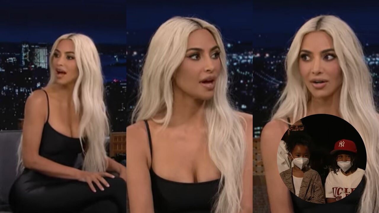 Kim Kardashian regaña a sus hijos por hacer mucho ruido durante entrevista en TV nacional