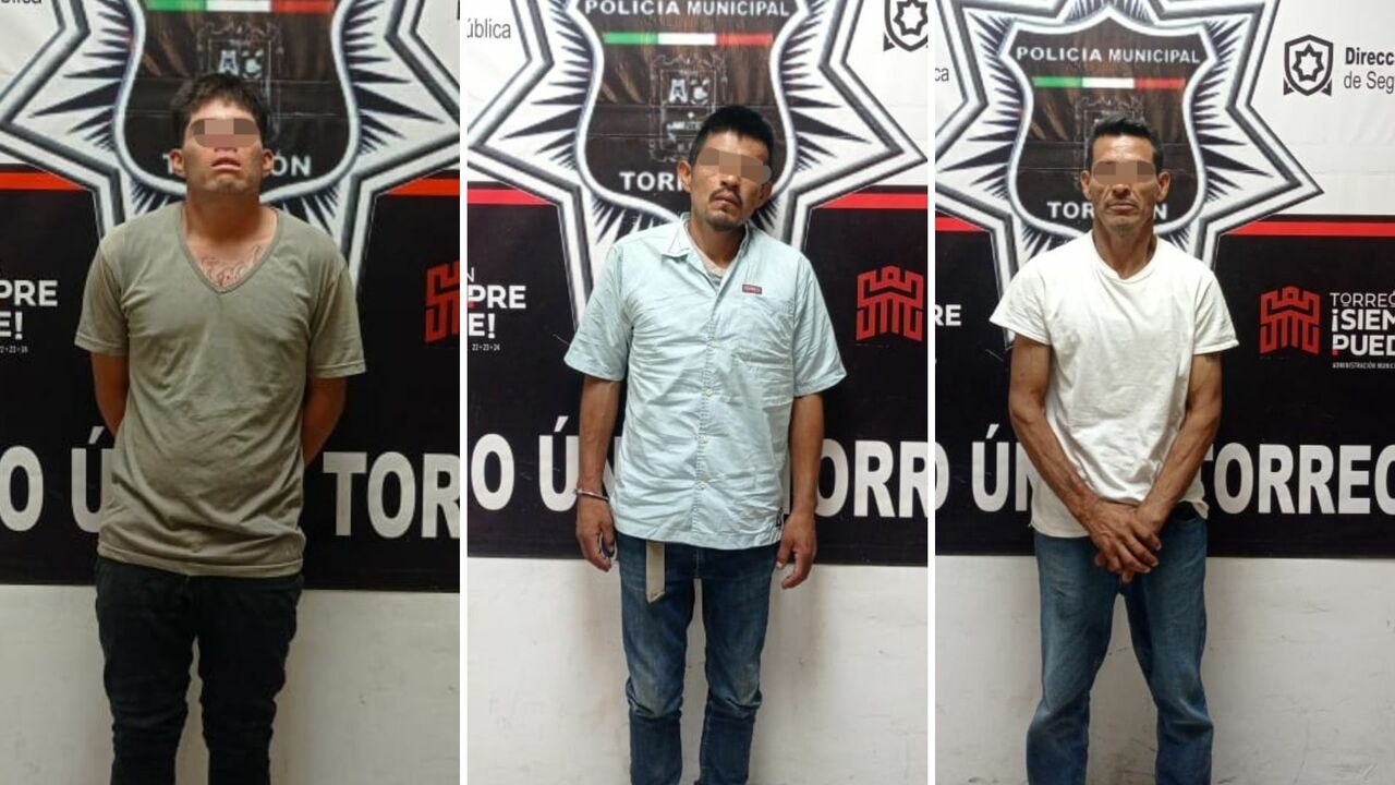 Detienen a a tres hombres presuntos responsables de robo a vivienda en Torreón