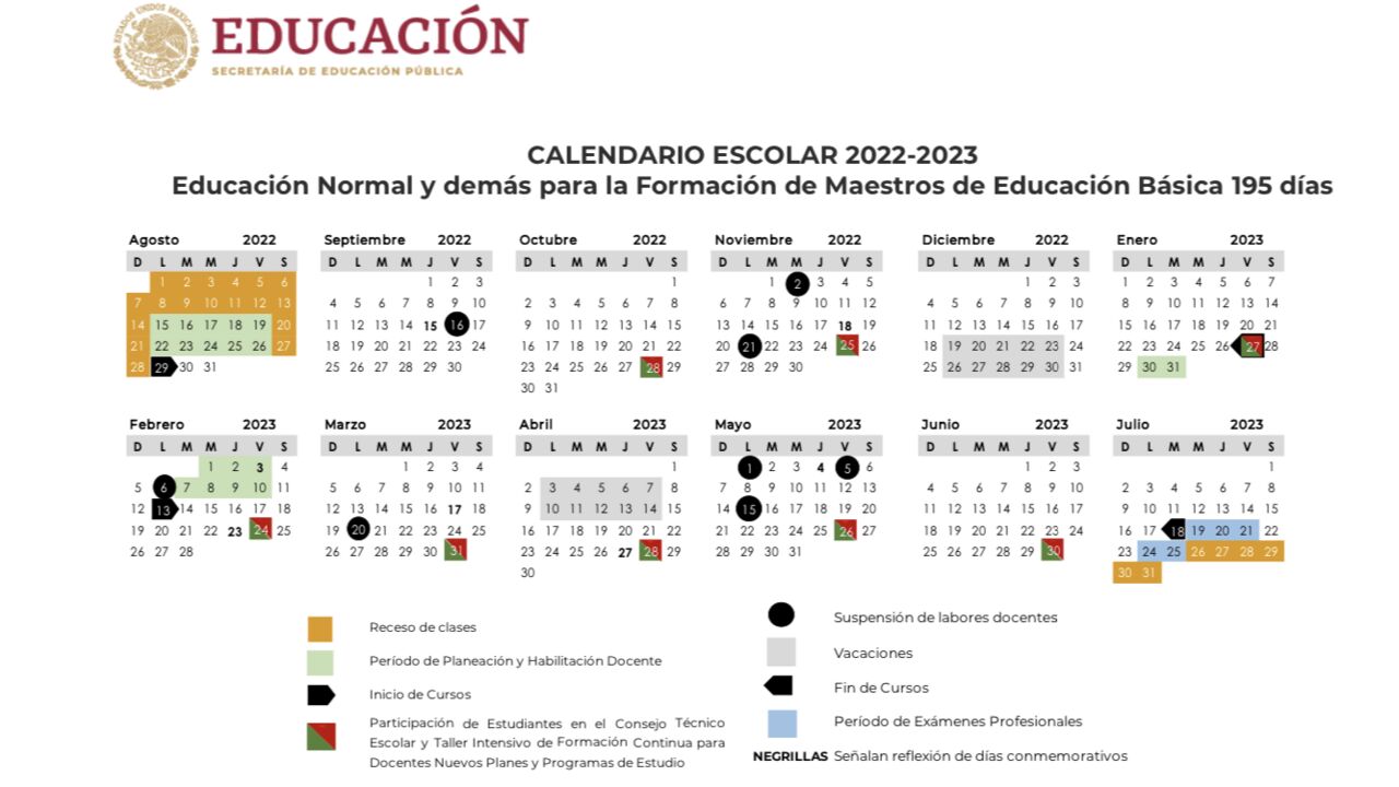 Publica Sep Calendario Escolar 2022 2023 Tendrá 190 Días