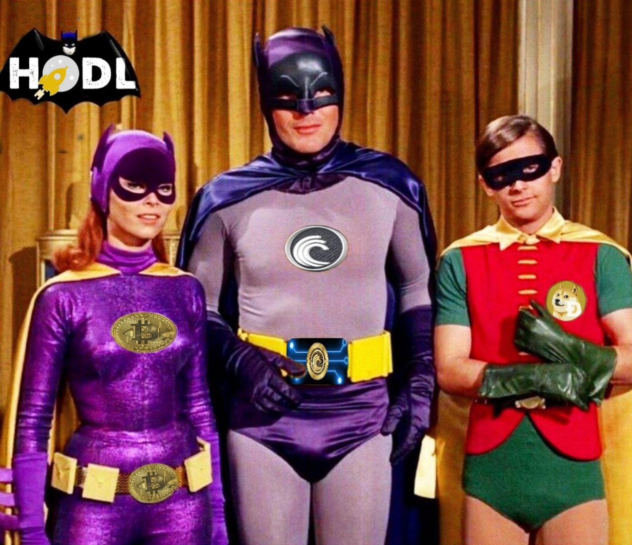 'Batgirl', 'Batman' y 'Robin' de la serie de los 60.