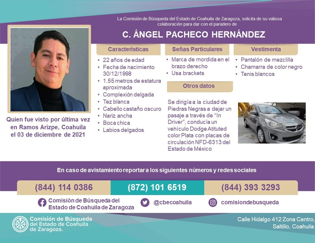 La última ubicación proporcionada por el celular de Ángel fue en Nuevo Laredo, Tamaulipas. (ESPECIAL)