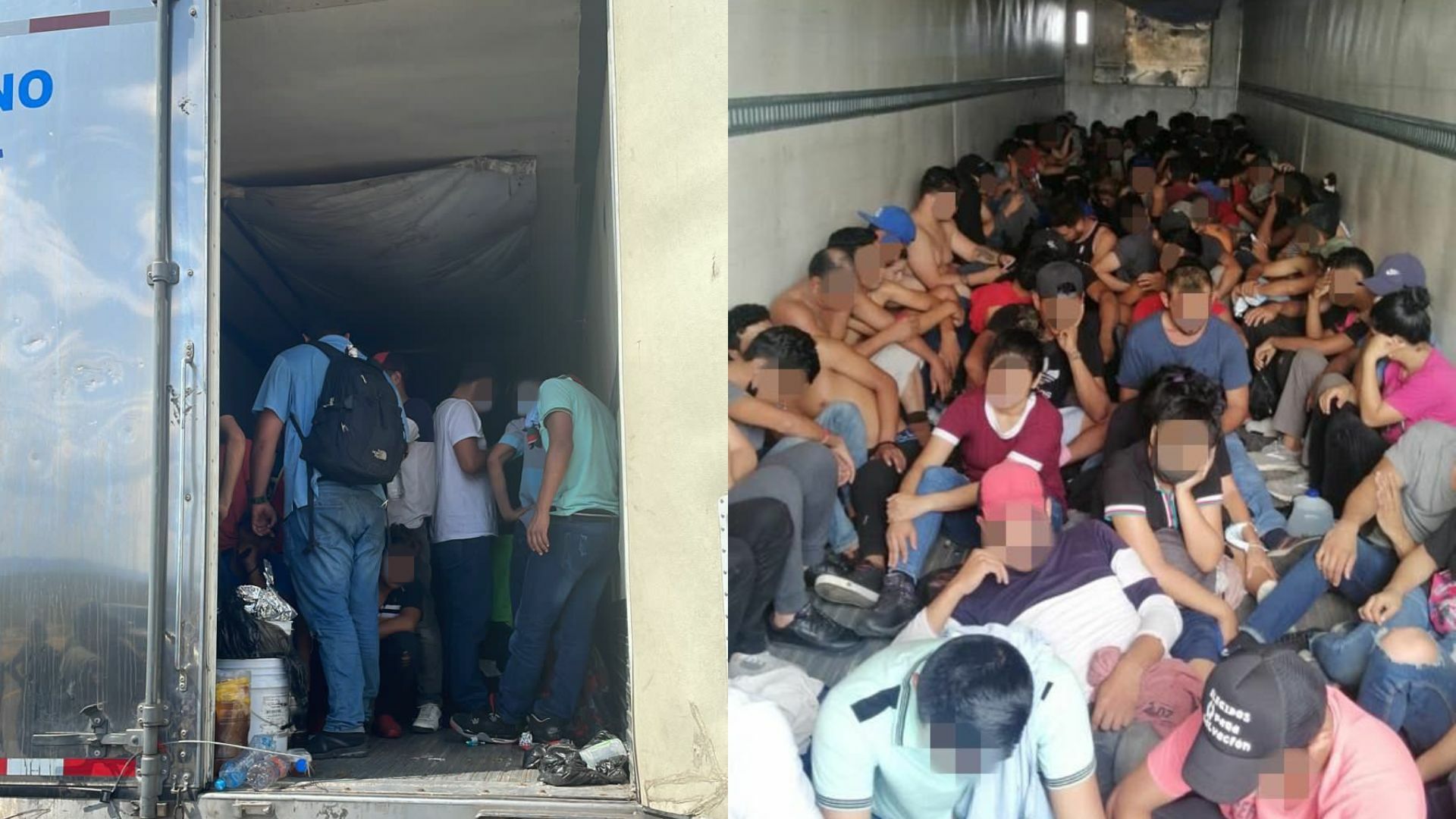 Rescatan de caja de tráiler a 127 migrantes hondureños en la carretera federal 57 Monclova-Piedras Negras