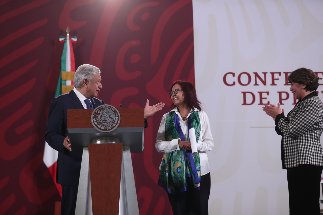 El presidente de la República Mexicana, López Obrador, hizo ayer el nombramiento oficial de la nueva titular de la SEP federal. (EL SIGLO DE TORREÓN)