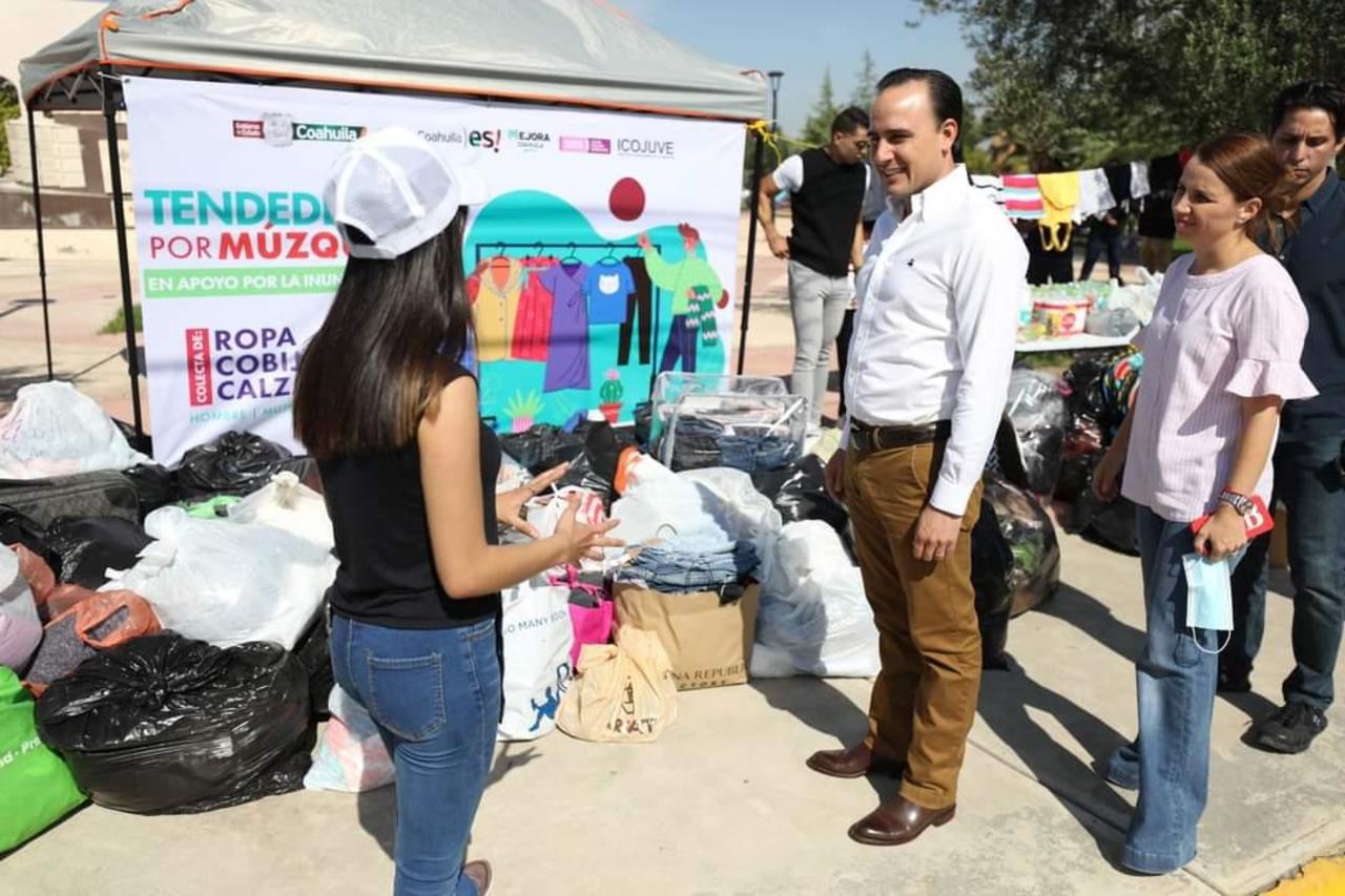 Mejora Coahuila y el Icojuve se llevó a cabo la recolección de ropa, zapatos y cobijas para apoyar a los damnificados de Múzquiz.
