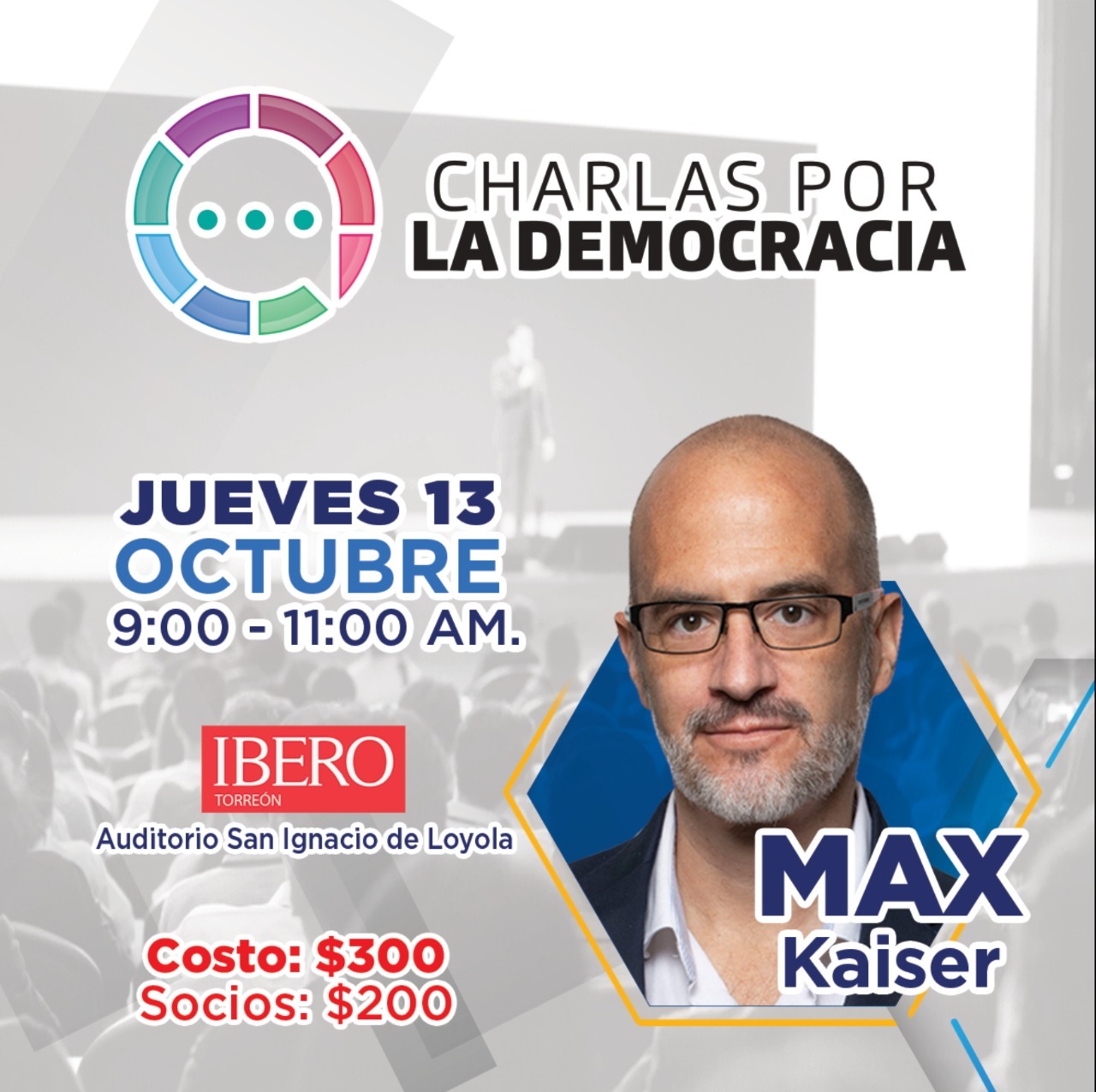 Max Kaiser hablará sobre participación ciudadana el próximo 13 de octubre, en la Universidad Iberoamericana. (CORTESÍA)