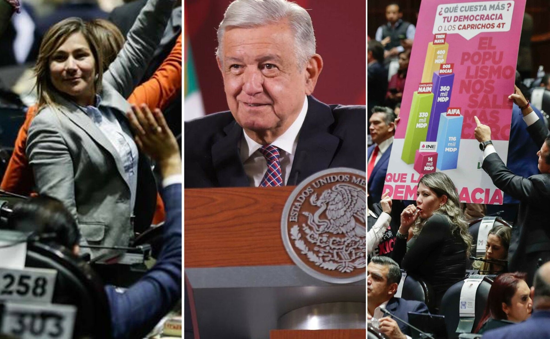 Morenistas, opositores y el presidente López Obrador reaccionaron a los hechos. (EL UNIVERSAL-ESPECIAL)