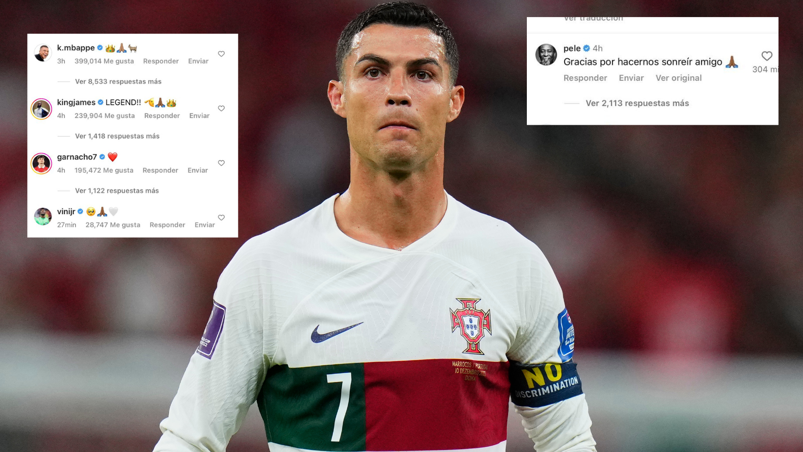 ‘Gracias por hacernos sonreír’, figuras del deporte alientan a Cristiano Ronaldo tras eliminación de Qatar 2022