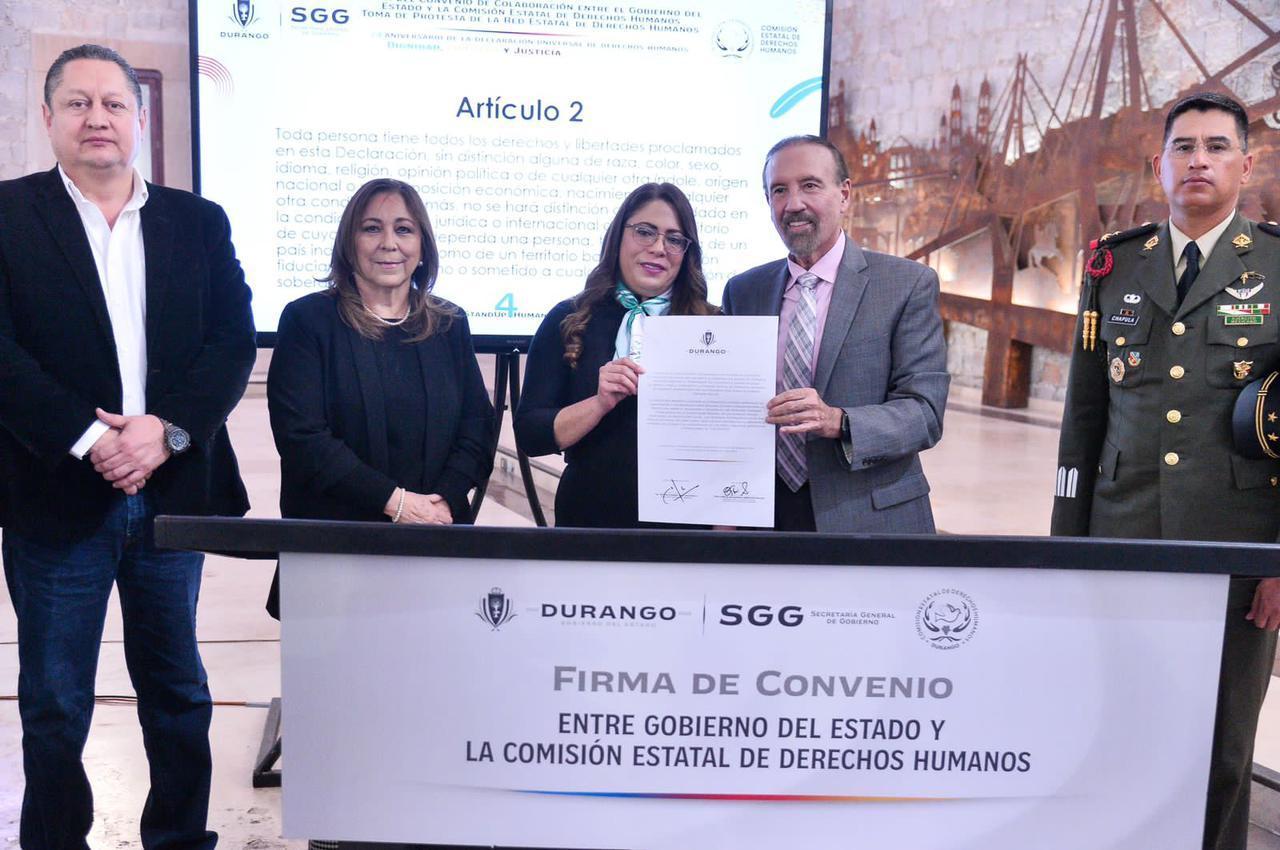 El Gobierno del Estado de Durango firmó un convenio de colaboración con la Comisión Estatal de Derechos Humanos. (EL SIGLO DE TORREÓN)