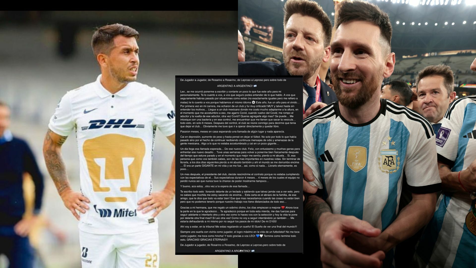 Cristian Battocchio redacta carta a Messi relatando cómo lo echaron de Liga MX