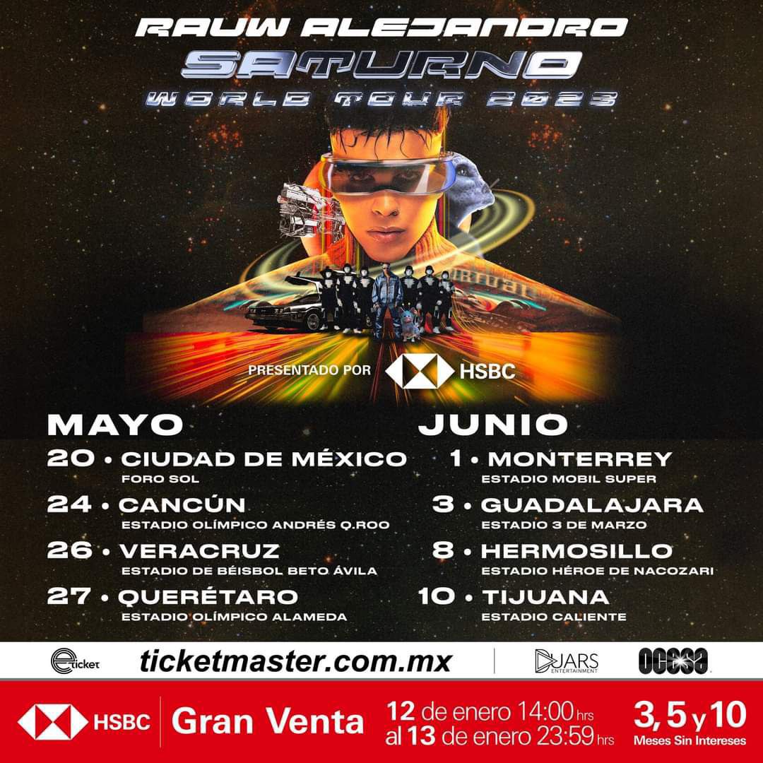 Anuncian ocho fechas de Rauw Alejandro Saturno World Tour en México - El Siglo