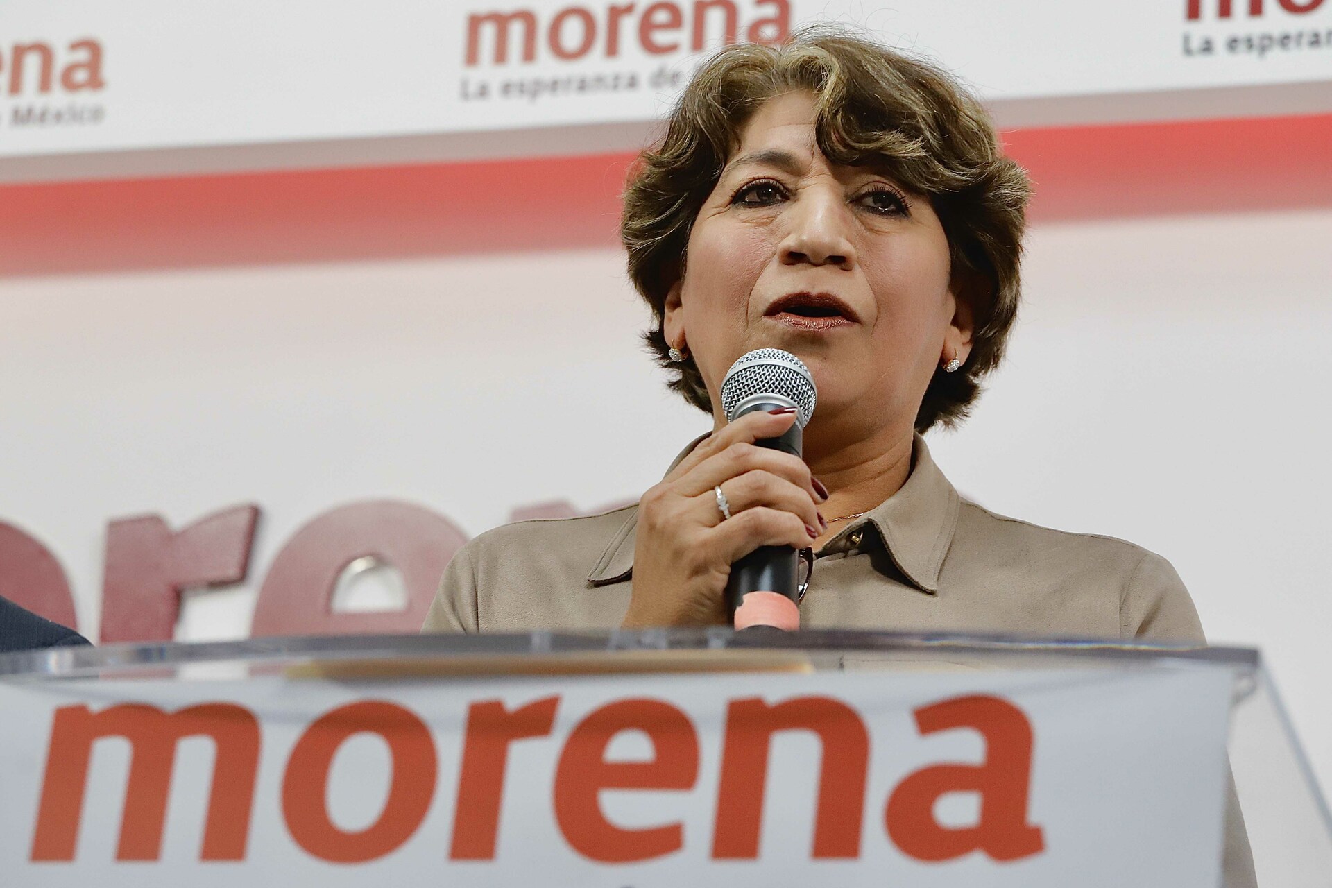 Delfina Gómez Álvarez, la única aspirante de Morena a la candidatura para la gubernatura del Estado de México. (ARCHIVO)