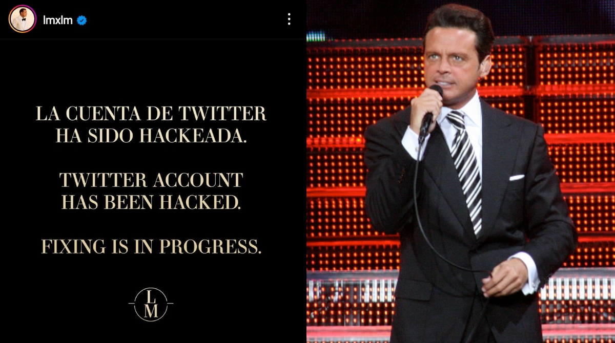 Tras 'extraños' mensajes, Luis Miguel informa que su cuenta de Twitter fue hackeada