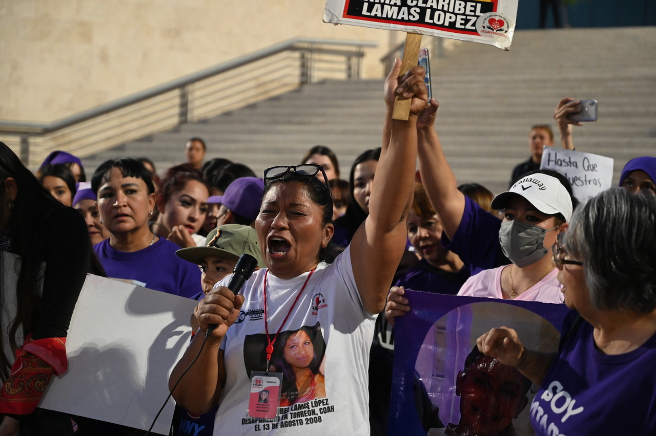 Lucía Castruita, madre de la joven desaparecida Irma Claribel Lamas López, exigió justicia en el caso de su hija. (VERÓNICA RIVERA)