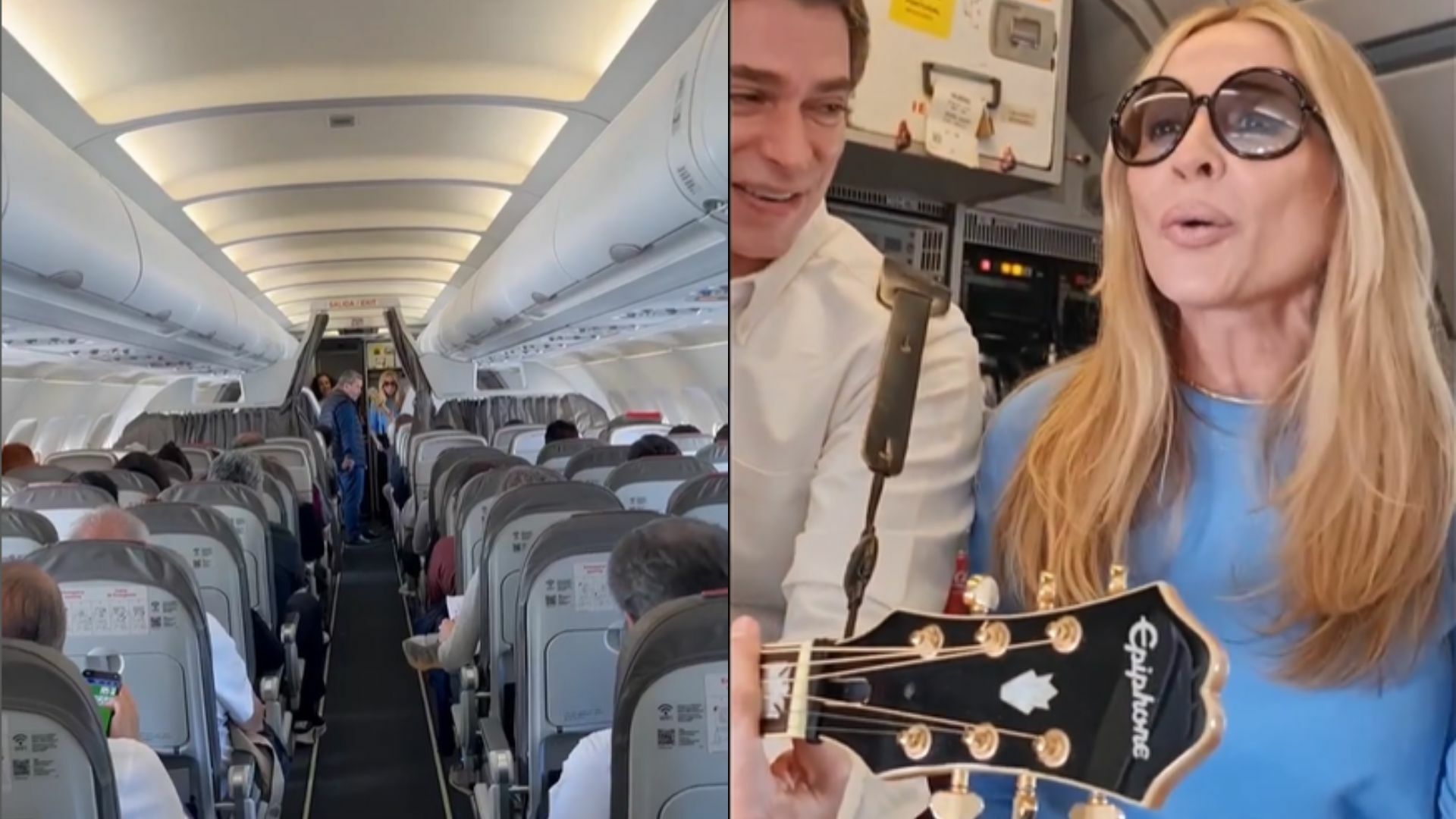VIRAL: Carlos Baute y Martha Sánchez calman a pasajeros de un vuelo con turbulencia cantando
