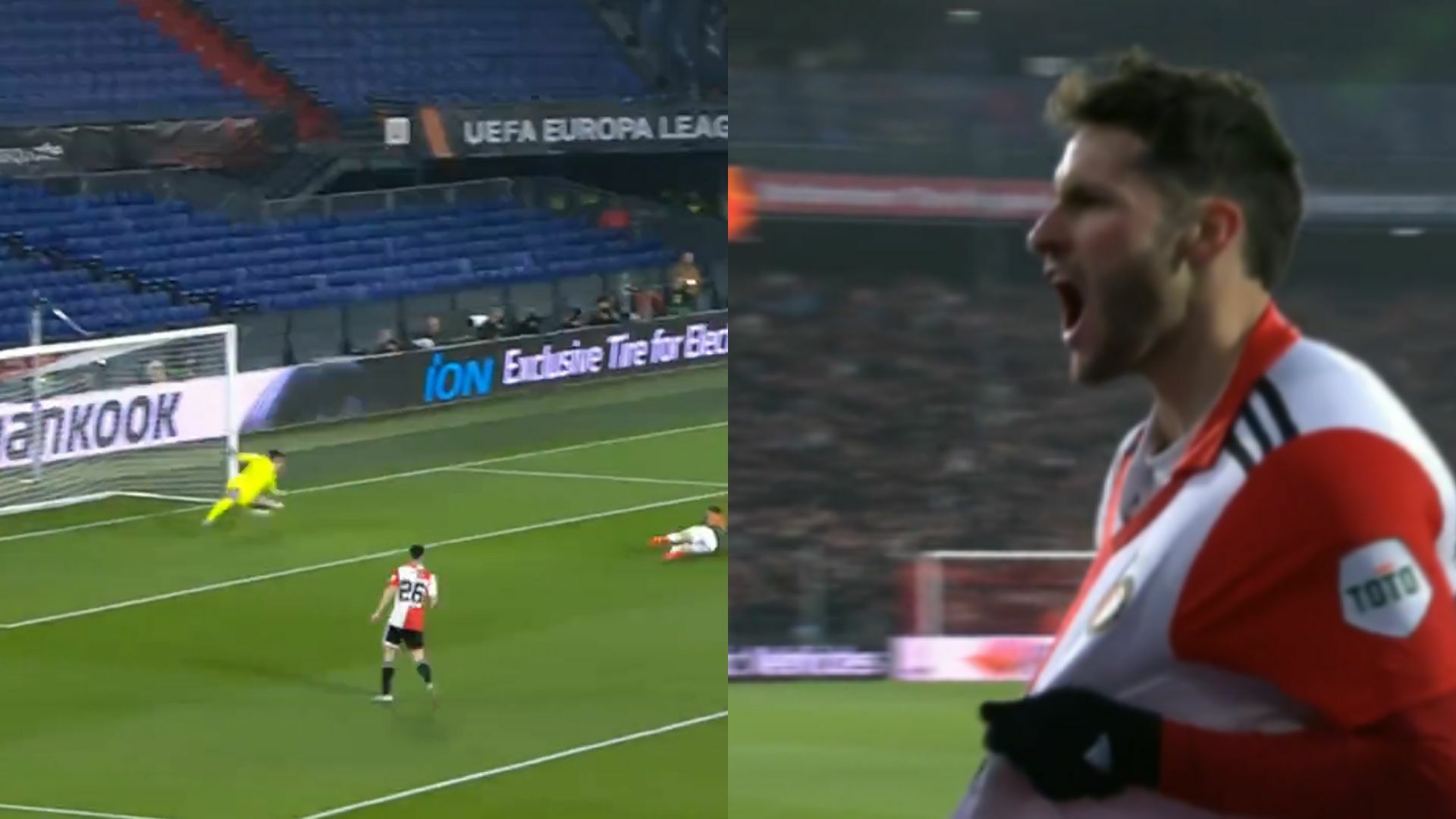 VIDEO: Santi Giménez hace golazo para Feyenoord en Europa League