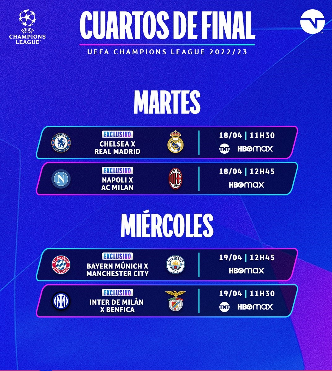 Champions League: ¿dónde Y A Qué Hora Ver La Vuelta De Los Cuartos De ...