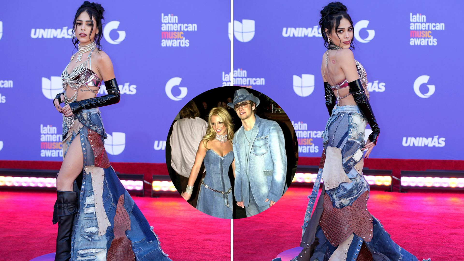Danna Paola homenajea a Britney Spears en la 'red carpet' de los Latin AMAs 2023; el público la ovaciona
