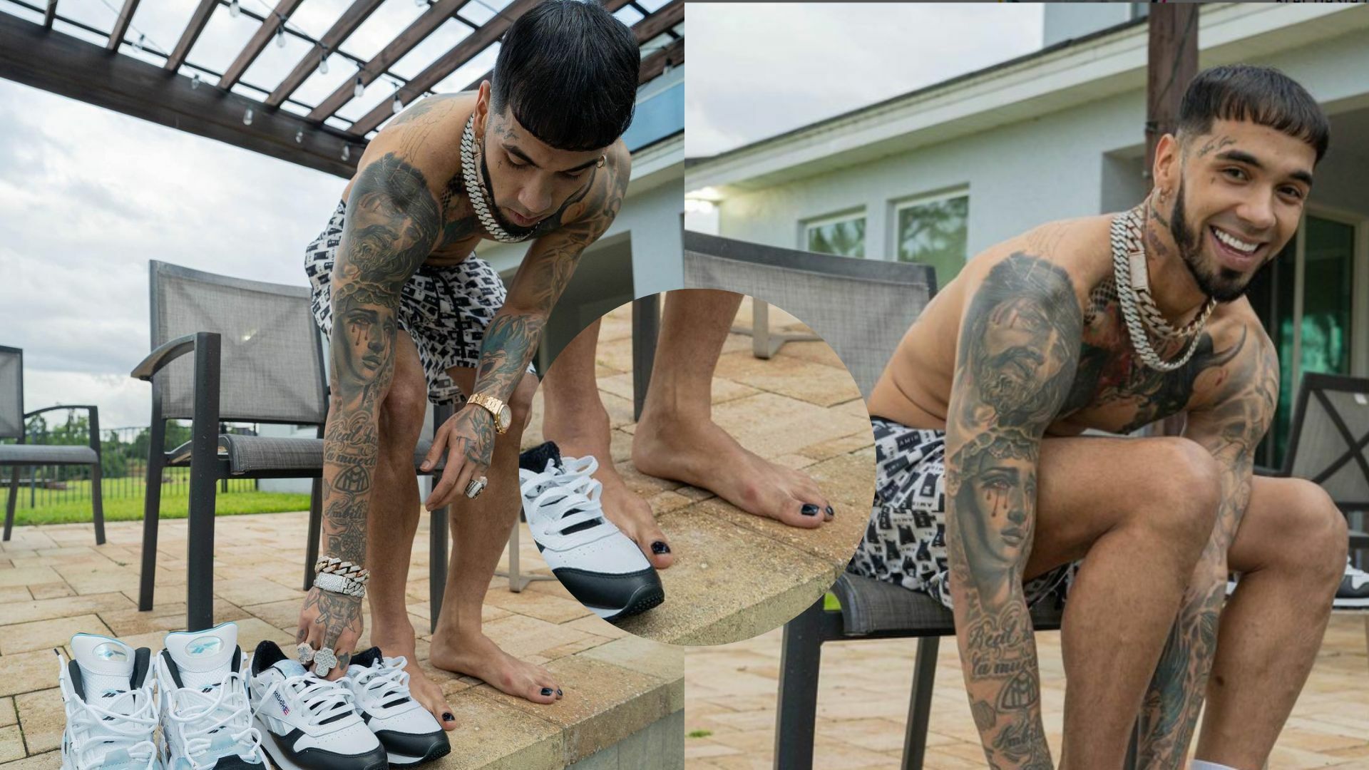 Critican en redes el pedicure de Anuel AA