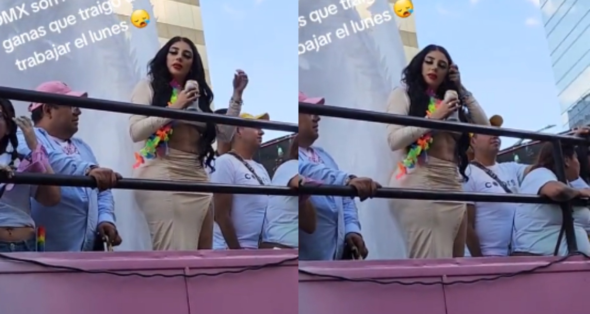 Critican a Bellakath por su actitud 'de flojera' en la marcha del Pride en la CDMX