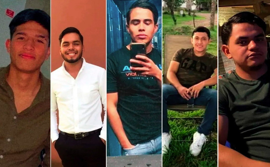 Desde el viernes pasado, Roberto Olmeda Cuéllar, Diego Lara Santoyo, Uriel Galván, Jaime Miranda y Dante Hernández fueron reportados como desaparecidos en Lagos de Moreno, Jalisco. (ESPECIAL)