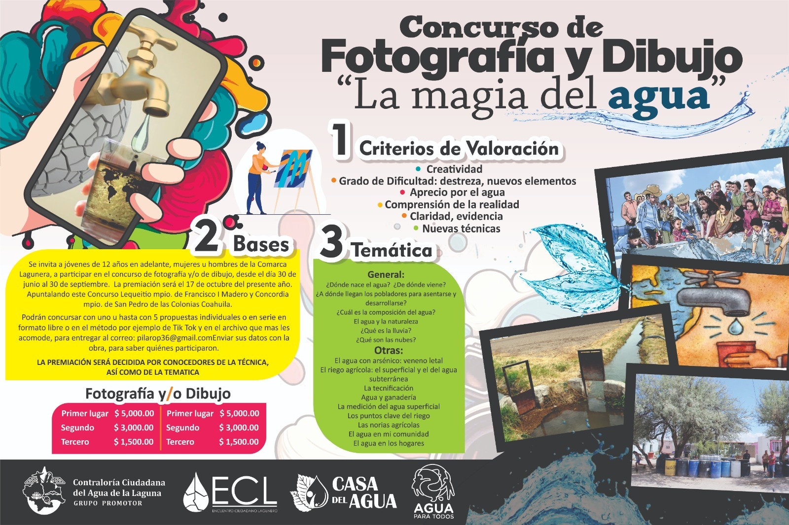 Invitan a concurso de fotografía y dibujo 'La magia del agua'