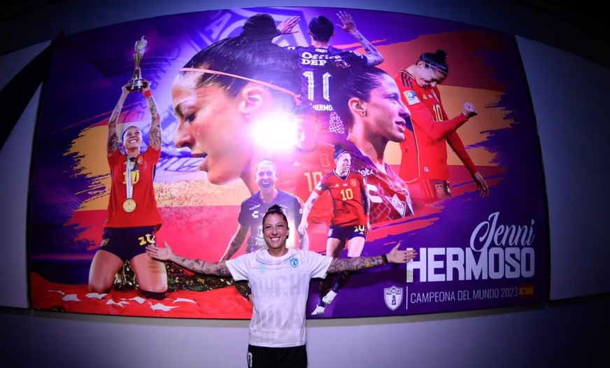 Pachuca homenajea a Jenni Hermoso con mural en Estadio Hidalgo