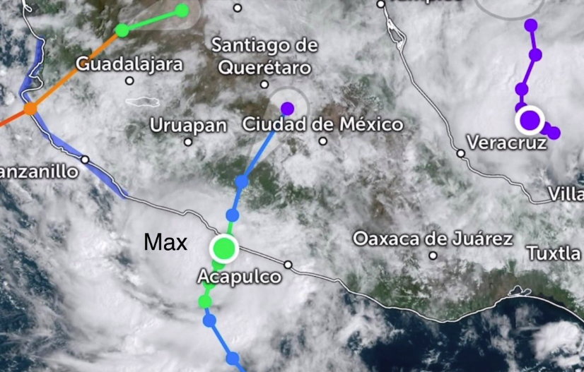 La tormenta tropical Max tocó tierra en el municipio de Petatlán, en la Costa Grande de Guerrero, el pasado lunes.