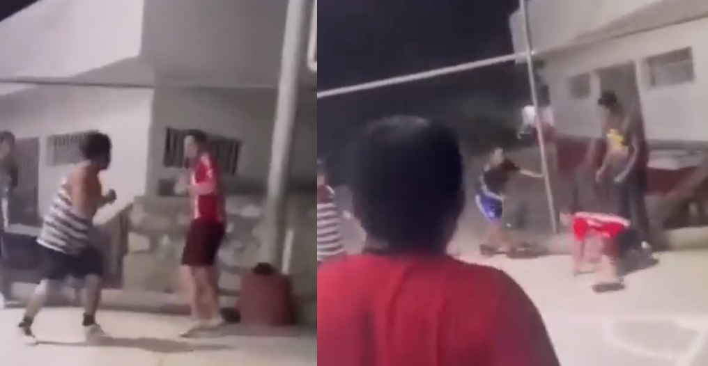 El joven se desplomó tras recibir los golpes de su contrincante (CAPTURA)