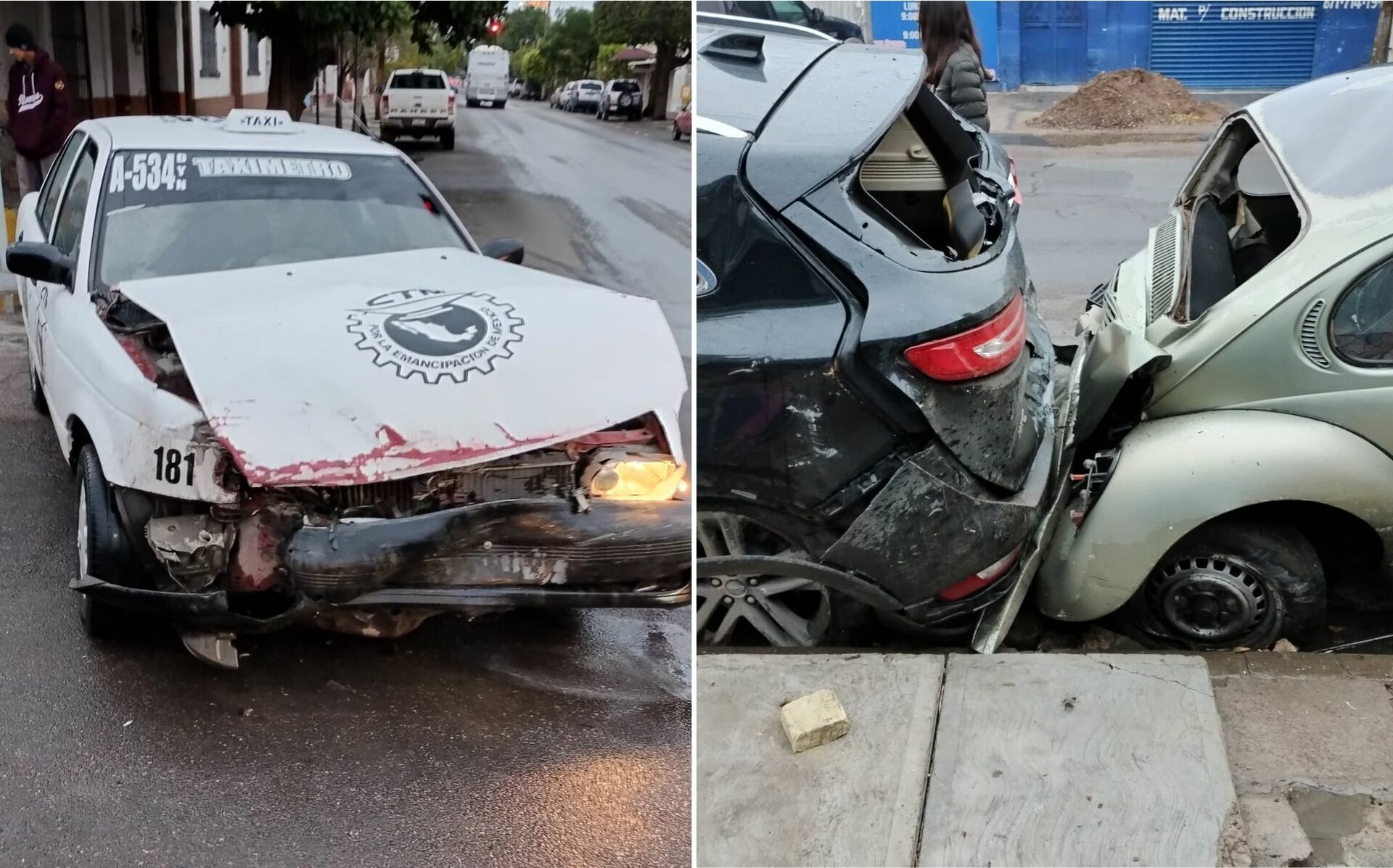 Aparatoso accidente múltiple en Gómez Palacio deja daños en cinco vehículos