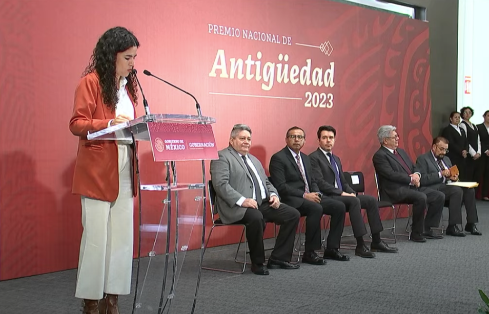 En la entrega del Premio Nacional de Antigüedad 2023, la secretaria de Gobernación, Luisa María Alcalde, apuntó que todavía quedan tareas por delante.