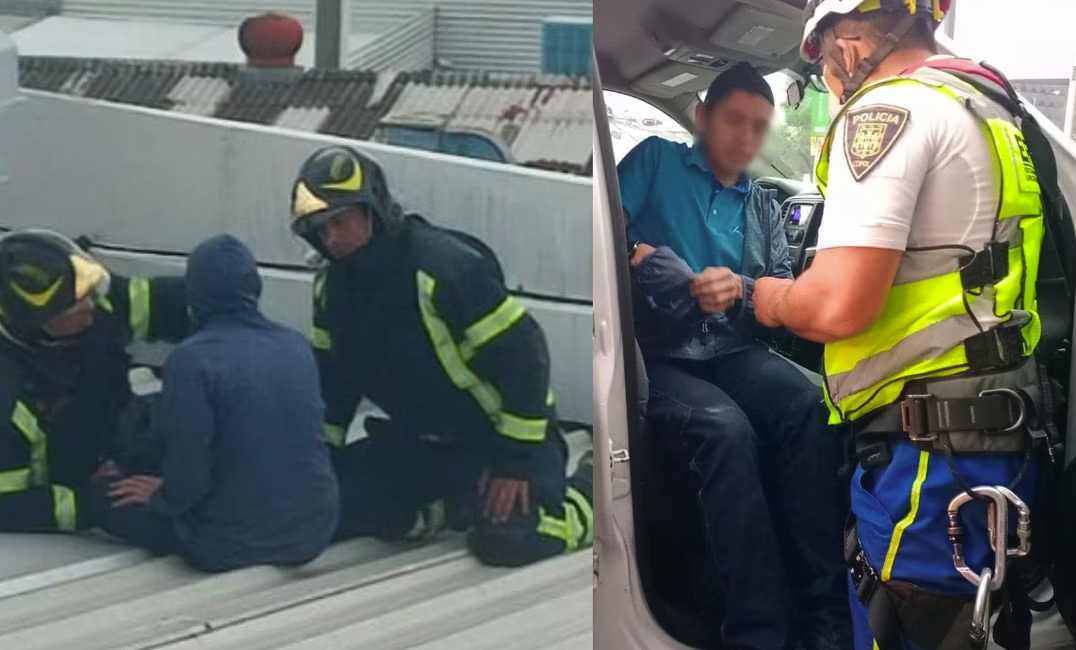 Un trabajador de 21 años de edad, subió a la azotea y pretendía atentar contra su integridad física.